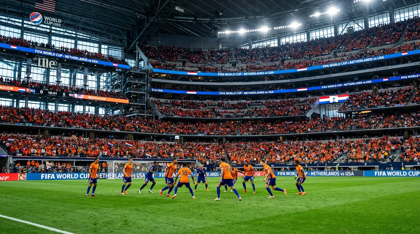 Nederlands landslag i oransje drakter med Cody Gakpo og Xavi Simons